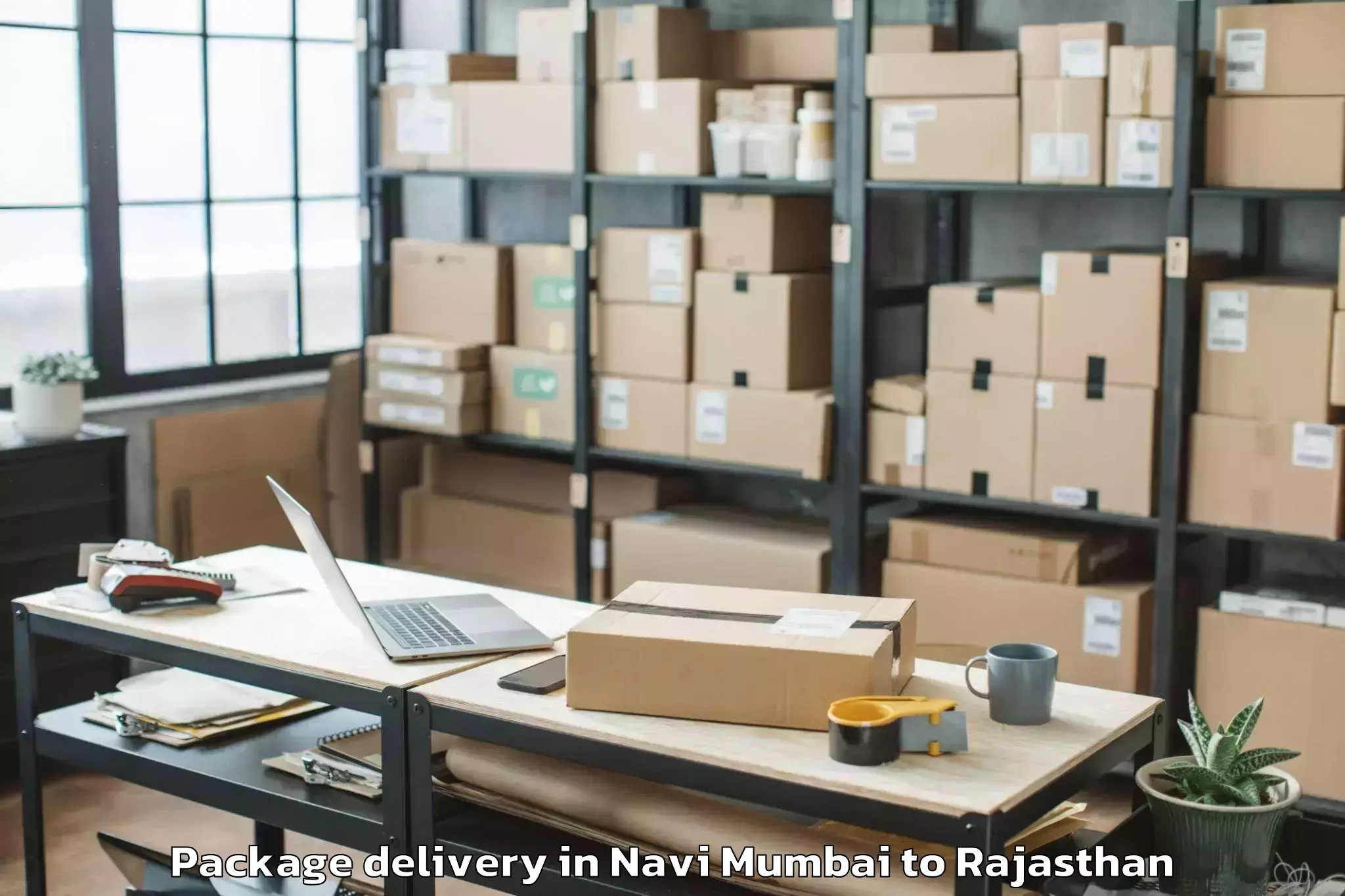 Trusted Navi Mumbai to Jagannath University Jaipur Package Delivery